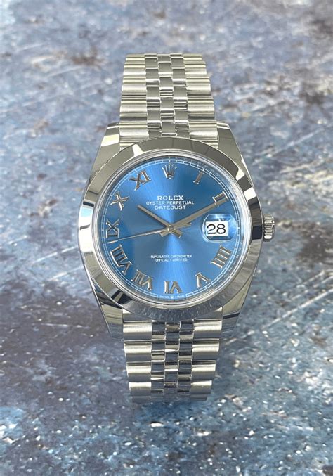 azzurro dial rolex|rolex datejust 41mm blue 126300.